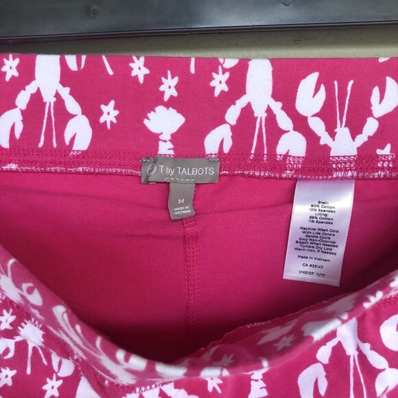 T by Talbots Skort Women M Pink Lobster Print PullOn Skirt W/ Shorts Golf Tennis - Picture 8 of 12